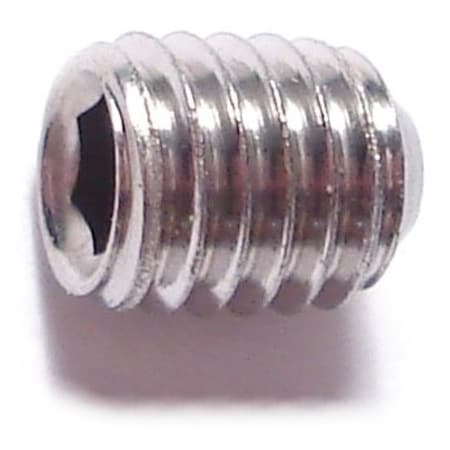 Midwest Fastener 5mm-0.80 x 6mm A2 Stainless Steel Coarse Thread Cup Point Hex Socket Headless Set Screws 10PK 79666
